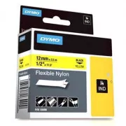 Dymo originální páska do tiskárny štítků, Dymo, 18490, černý tisk/žlutý podklad, 3.5m, 12mm, RHINO flexibilní nylonová