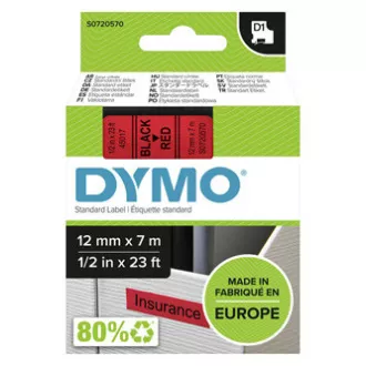 Dymo originální páska do tiskárny štítků, Dymo, 45017, S0720570, černý tisk/červený podklad, 7m, 12mm, D1 Dymo originální páska do tiskárny štítků, Dymo, 45017, S0720570, černý tisk/červený podklad, 7m, 12mm, D1
