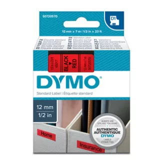 Dymo originální páska do tiskárny štítků, Dymo, 45017, S0720570, černý tisk/červený podklad, 7m, 12mm, D1 Dymo originální páska do tiskárny štítků, Dymo, 45017, S0720570, černý tisk/červený podklad, 7m, 12mm, D1