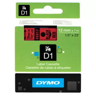 Dymo originální páska do tiskárny štítků, Dymo, 45017, S0720570, černý tisk/červený podklad, 7m, 12mm, D1 Dymo originální páska do tiskárny štítků, Dymo, 45017, S0720570, černý tisk/červený podklad, 7m, 12mm, D1