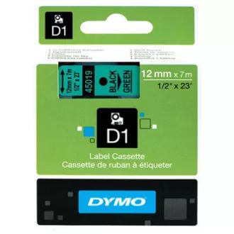 Dymo originální páska do tiskárny štítků, Dymo, 45019, S0720590, černý tisk/zelený podklad, 7m, 12mm, D1 Dymo originální páska do tiskárny štítků, Dymo, 45019, S0720590, černý tisk/zelený podklad, 7m, 12mm, D1
