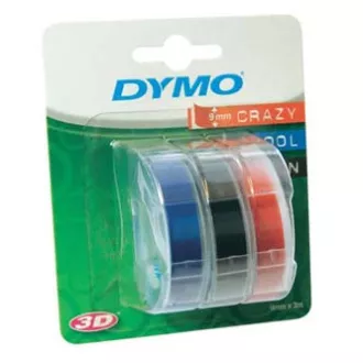 Dymo originální páska do tiskárny štítků, Dymo, S0847750, bílý tisk/černý, modrý, červený podklad, 3m, 9mm, 1 blistr/3 ks, 3D Dymo originální páska do tiskárny štítků, Dymo, S0847750, bílý tisk/černý, modrý, červený podklad, 3m, 9mm, 1 blistr/3 ks, 3D