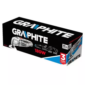 Víceúčelová bruska Graphite 59G023, elektrika (kabel), 230V, 250W, 21000osc./min, 2,8°, 2 vyměnitelné hlavice, kartonové balení Víceúčelová bruska Graphite 59G023, elektrika (kabel), 230V, 250W, 21000osc./min, 2,8°, 2 vyměnitelné hlavice, kartonové balení
