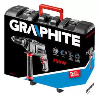 Vrtačka 58G726, elektrika (kabel), 230V, 650W, s příklepem, 3000ot./min, Graphite Vrtačka 58G726, elektrika (kabel), 230V, 650W, s příklepem, 3000ot./min, Graphite