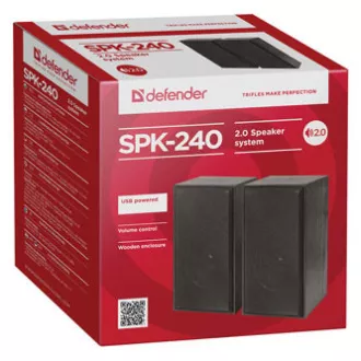 Defender reproduktory SPK 240, 2.0, 2x3W, černé, regulace hlasitosti, dřevěné, 100Hz~18kHz Defender reproduktory SPK 240, 2.0, 2x3W, černé, regulace hlasitosti, dřevěné, 100Hz~18kHz