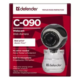 Defender C-090 Web kamera, černá 0.3 Mpix, USB 2.0, pro notebook/LCD Defender C-090 Web kamera, černá 0.3 Mpix, USB 2.0, pro notebook/LCD
