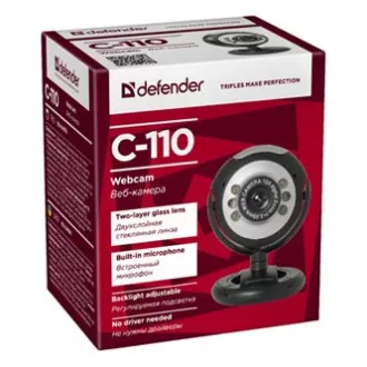 Defender C-110 Web kamera, černo-šedá 0.3 Mpix, USB 2.0, pro notebook/LCD Defender C-110 Web kamera, černo-šedá 0.3 Mpix, USB 2.0, pro notebook/LCD