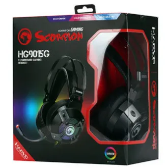 Marvo HG9015G sluchátka s mikrofonem, drátová, černá, 7.1 (virtuálně), USB - Použité