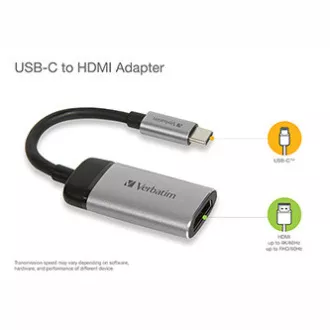 USB (3.1) hub 1-port, 49143, šedá, délka kabelu 10cm, Verbatim, 1x HDMI USB (3.1) hub 1-port, 49143, šedá, délka kabelu 10cm, Verbatim, 1x HDMI