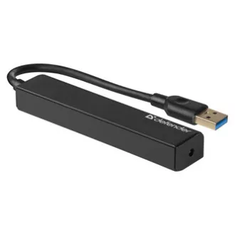 USB (3.0) HUB 4-port, Quadro Express, černý, Defender, kompaktní USB (3.0) HUB 4-port, Quadro Express, černý, Defender, kompaktní
