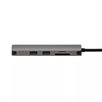USB 3.1 Type-C Dokovací stanice šedá, All New, HDMI, RJ45, microSD, USB C (PD), 2x USB3.0