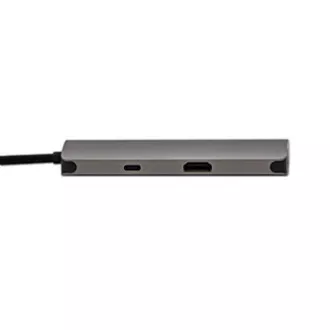USB 3.1 Type-C Dokovací stanice šedá, All New, HDMI, RJ45, microSD, USB C (PD), 2x USB3.0