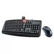 Genius Smart KM-200 sada klávesnice drátová (USB) US, černá s drátovou optickou myší, klasická