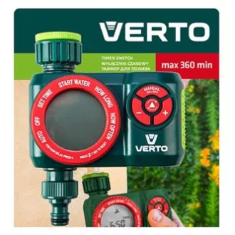 Verto časový vypínač elektronicky 4 funkce, maximální čas vypnutí 360 minut, 1/2" i 3/4", zelený, 15G751 Verto časový vypínač elektronicky 4 funkce, maximální čas vypnutí 360 minut, 1/2" i 3/4", zelený, 15G751
