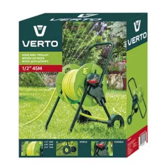 Verto vozík pro zahradní hadici až 45m 1/2" nebo 15m 3/4", 1/2" i 3/4", zelený, 15G791